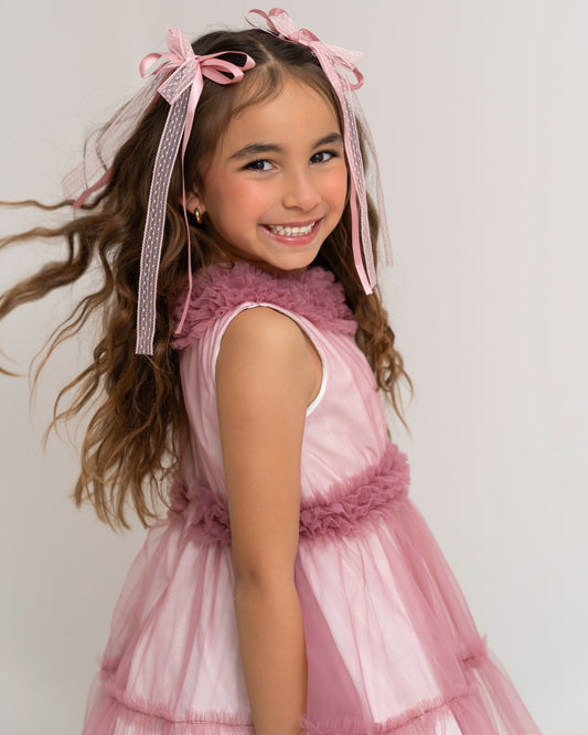 VESTIDO BLUSH TUL NOVENA FLORAL