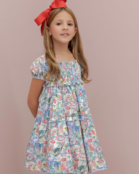 VESTIDO FLOREADO ESCOTE REDONDO