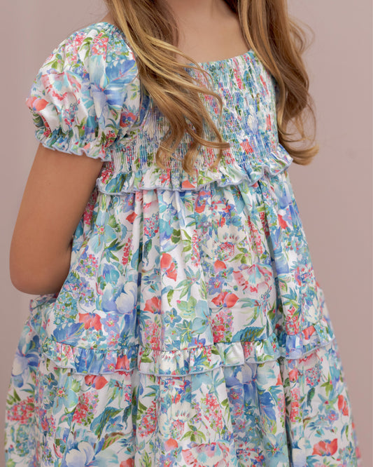 VESTIDO FLOREADO ESCOTE REDONDO