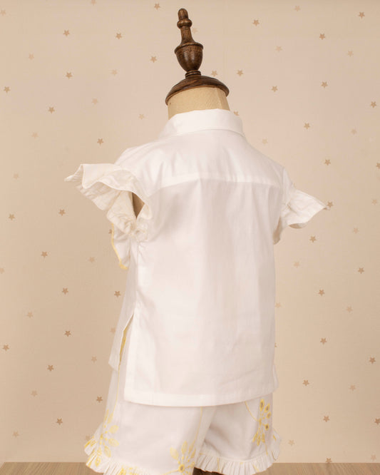 CONJUNTO ADELE CAMISA Y SHORT BORDADO