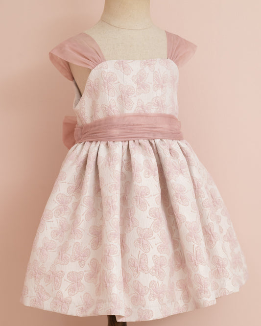 VESTIDO TALLE ALTO MARIPOSAS Y TIRANTES TUL