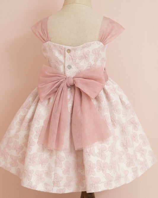 VESTIDO TALLE ALTO MARIPOSAS Y TIRANTES TUL