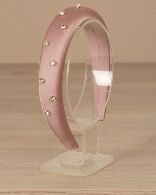 DIADEMA SATIN CON PIEDRAS BRILLANTES