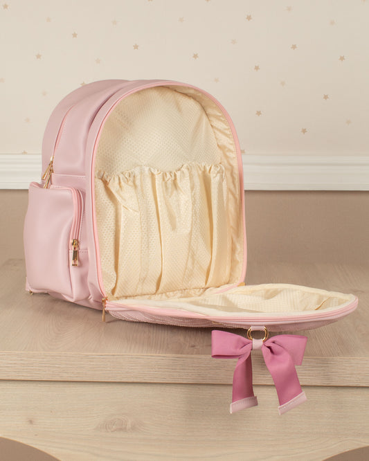 PAÑALERA MORRAL CON LAZO BORDADO LAZO BEIGE