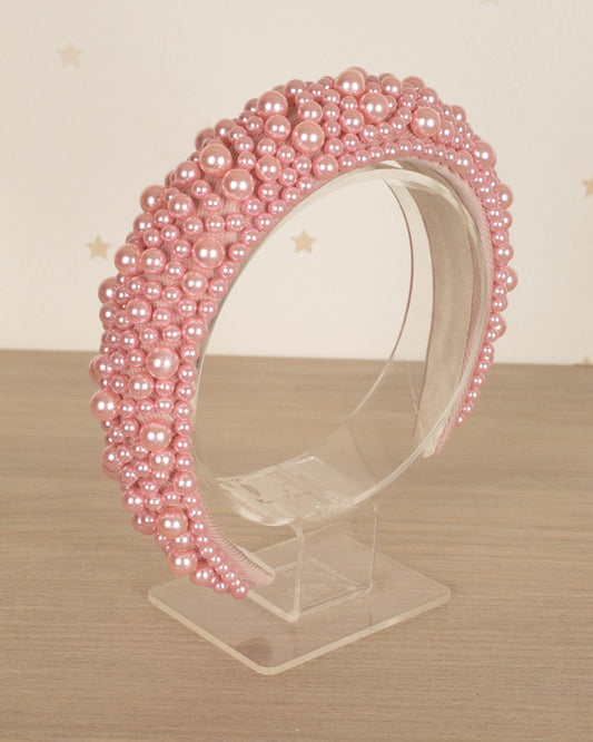 DIADEMA DE PERLAS ROSE