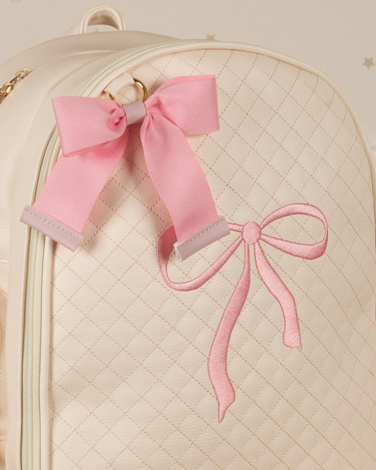 PAÑALERA MORRAL CON LAZO BORDADO LAZO ROSA