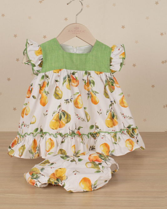 VESTIDO JESUSITO ARANDELAS HOMBROS CON RANITA