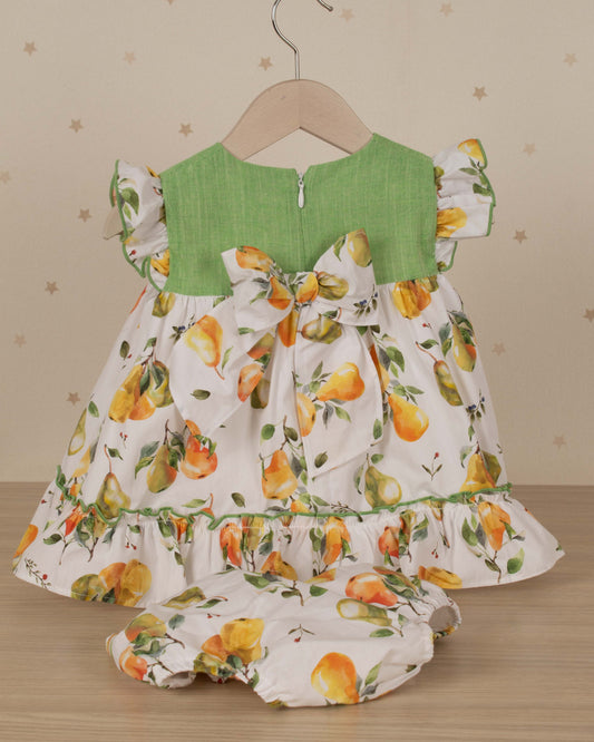VESTIDO JESUSITO ARANDELAS HOMBROS CON RANITA