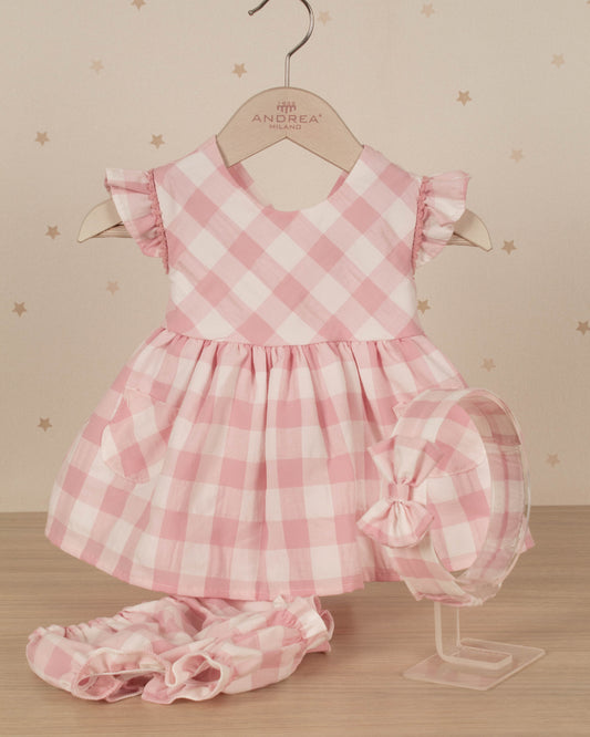 VESTIDO TALLE ALTO ESTAMPADO CUADROS CON RANITA