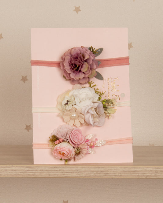 SET DE BALACAS FLORES Y PERLAS