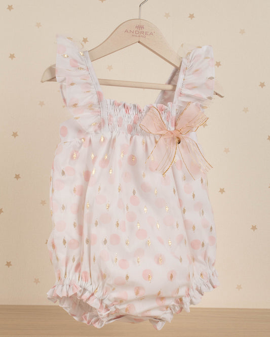 PELELE MARIPOSA ESTAMPADO BOLITAS Y LAZO ROMA