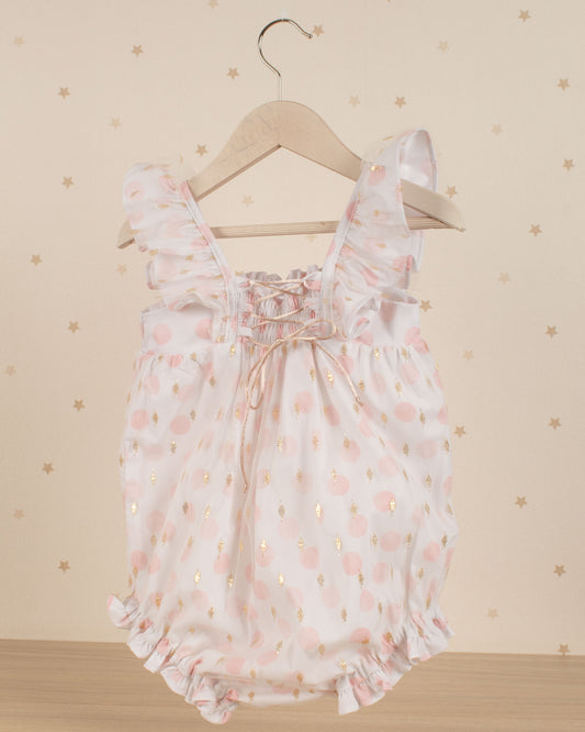 PELELE MARIPOSA ESTAMPADO BOLITAS Y LAZO ROMA