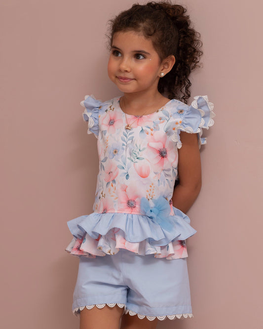 CONJUNTO MARIA LAZO ESCOTE ESPALDA SHORT CELESTINA