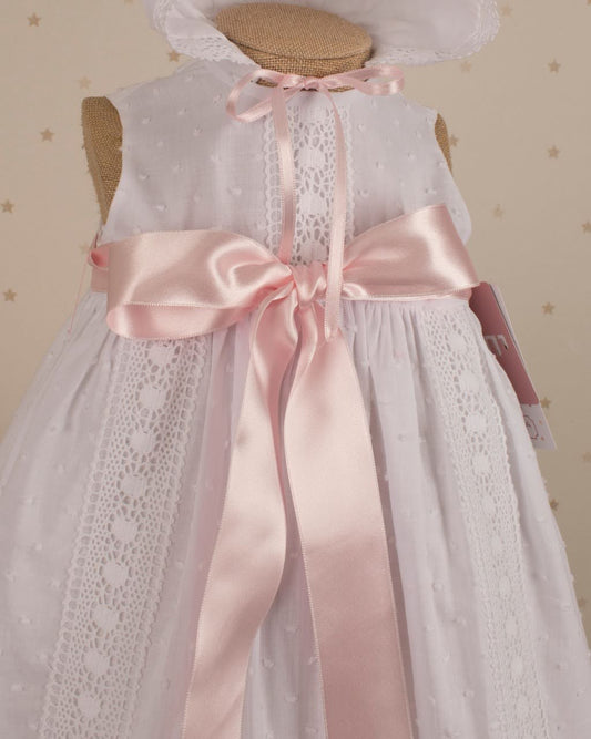 FALDON DE BAUTIZO SIN MANGA PLUMETI Y LAZOS