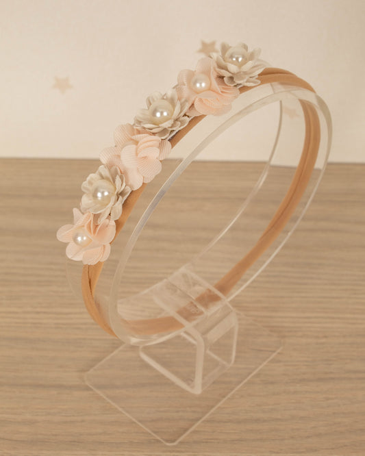 CINTILLO FLORES Y PERLAS