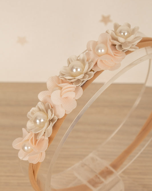 CINTILLO FLORES Y PERLAS