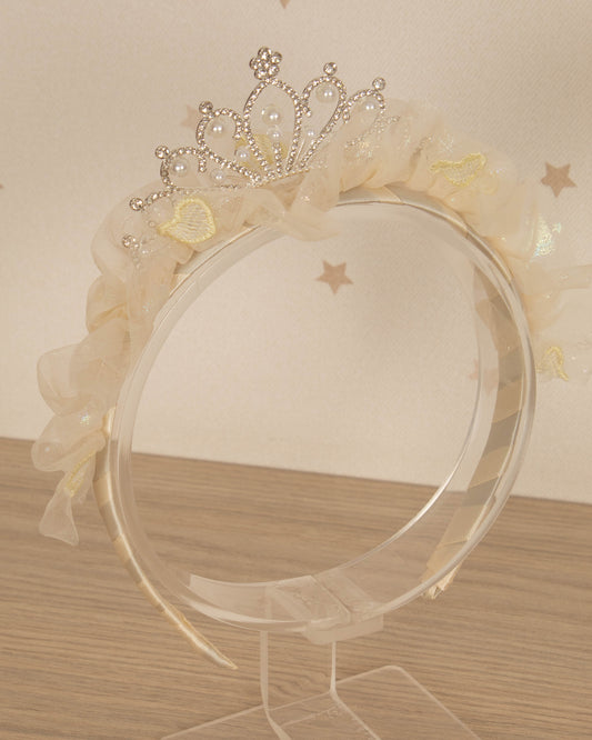 DIADEMA CORONA TUL ALMA DORADA