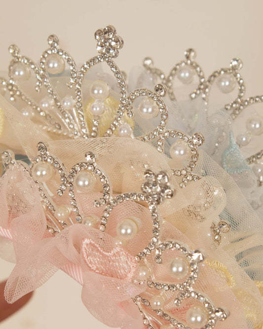 DIADEMA CORONA TUL ALMA DORADA