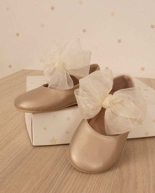 BALETA HEBILLA CON LAZO ORGANZA