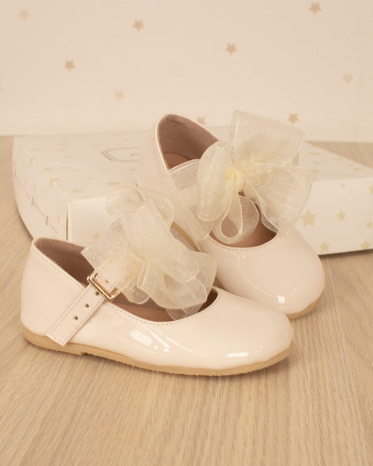 BALETA HEBILLA CON LAZO ORGANZA