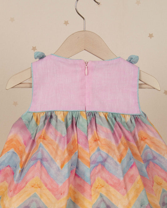 VESTIDO TALLE ALTO FALDA ESTAMPADO COLORES