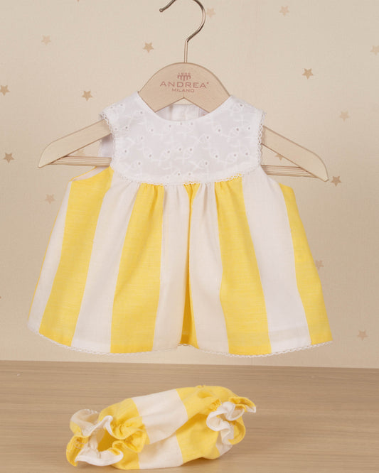 VESTIDO JESUSITO RAYAS PECHO OJALILLO