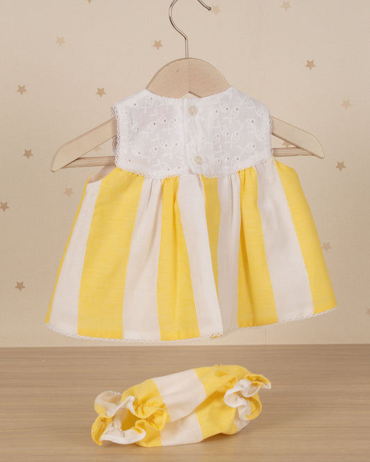 VESTIDO JESUSITO RAYAS PECHO OJALILLO