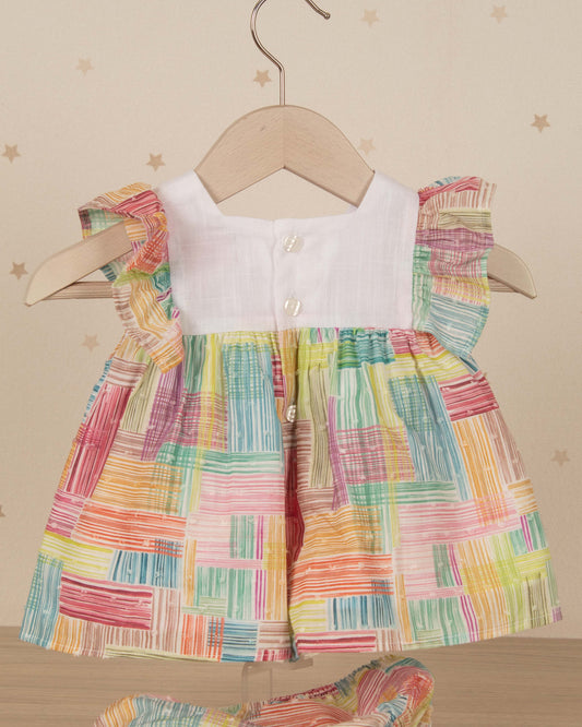 VESTIDO JESUSITO ESTAMPADO CUADROS CON RANITA