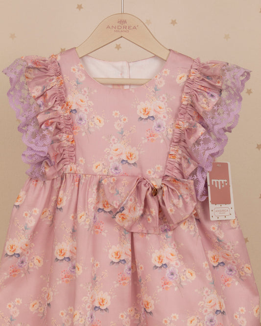 VESTIDO ARANDELAS LATERALES Y LAZO