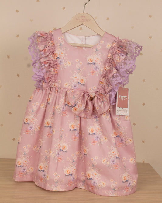 VESTIDO ARANDELAS LATERALES Y LAZO